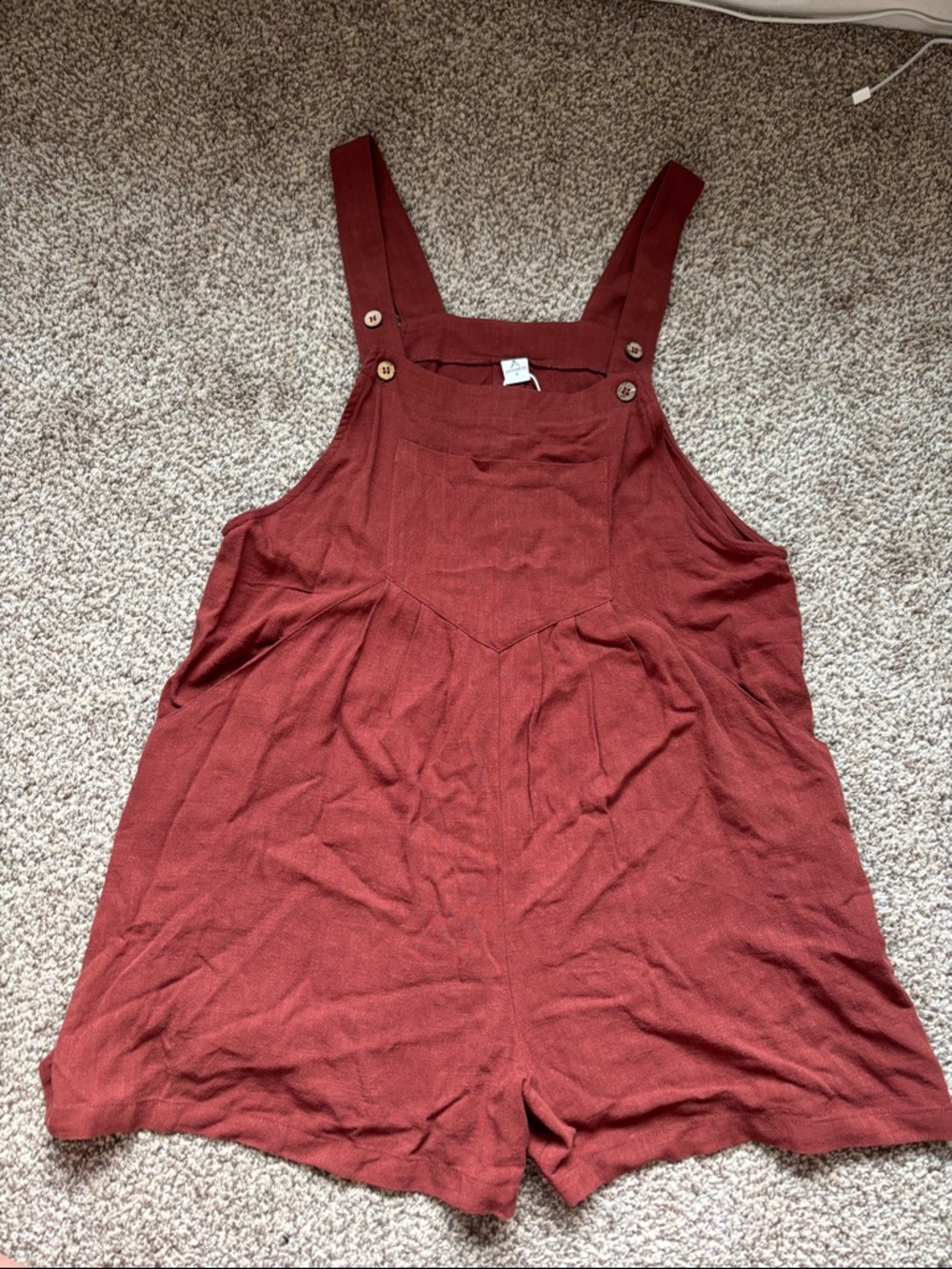 NWT ANRABESS Rust Cotton-Linen Romper Overalls